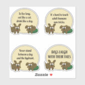 Grappige hond houding sticker (Vel)