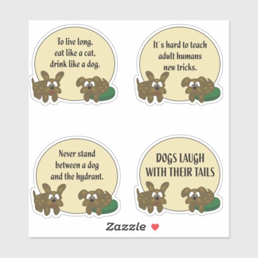 Grappige hond houding sticker (Vel)