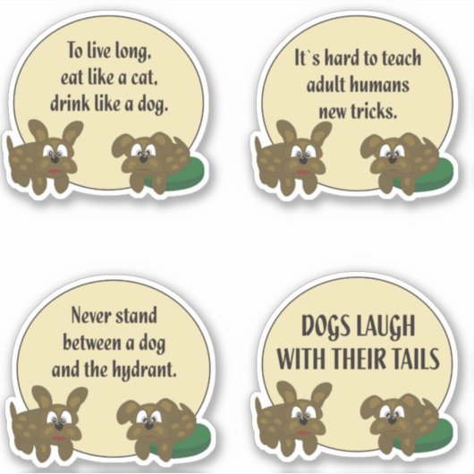 Grappige hond houding sticker (Voorkant)