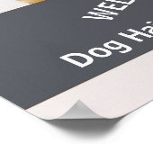 Grappige hond huisdier vriendelijke thuis waarschu poster (Hoek)