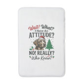 Grappige Hond Humeur Kerst Vector Ontwerp_1 Badmat (Voorkant Verticaal)