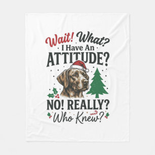 Grappige Hond Humeur Kerst Vector Ontwerp_1 Fleece Deken