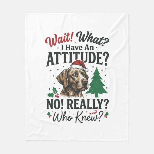 Grappige Hond Humeur Kerst Vector Ontwerp_1 Fleece Deken (Voorkant)