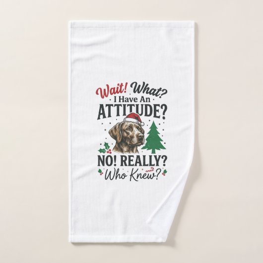 Grappige Hond Humeur Kerst Vector Ontwerp_1 Handdoek (Handdoek)