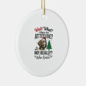 Grappige Hond Humeur Kerst Vector Ontwerp_1 Keramisch Ornament (Rechts)