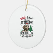 Grappige Hond Humeur Kerst Vector Ontwerp_1 Keramisch Ornament (Links)
