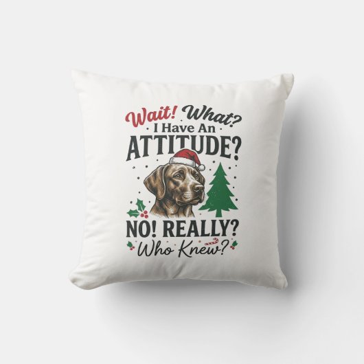 Grappige Hond Humeur Kerst Vector Ontwerp_1 Kussen (Voorkant)