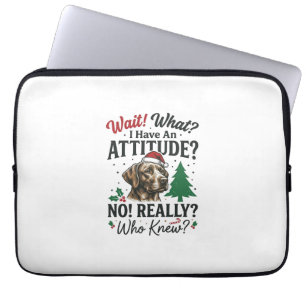 Grappige Hond Humeur Kerst Vector Ontwerp_1 Laptop Sleeve