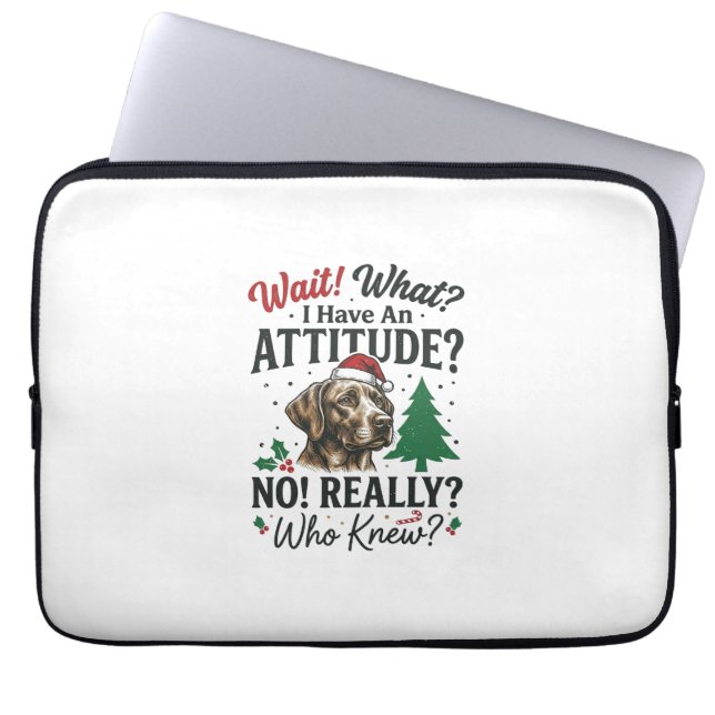 Grappige Hond Humeur Kerst Vector Ontwerp_1 Laptop Sleeve (Voorkant)