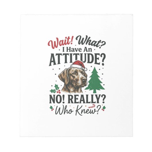 Grappige Hond Humeur Kerst Vector Ontwerp_1 Notitieblok (Voorkant)