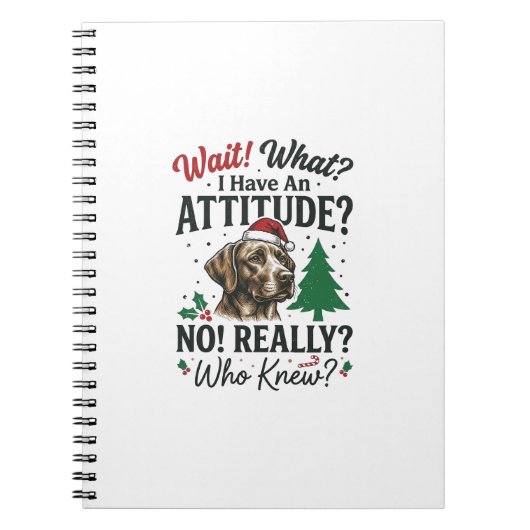 Grappige Hond Humeur Kerst Vector Ontwerp_1 Notitieboek (Voorkant)