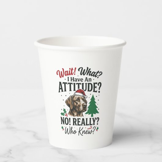 Grappige Hond Humeur Kerst Vector Ontwerp_1 Papieren Bekers (Voorkant)