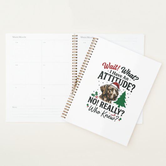 Grappige Hond Humeur Kerst Vector Ontwerp_1 Planner (Display)