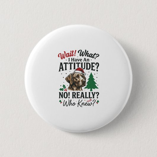 Grappige Hond Humeur Kerst Vector Ontwerp_1 Ronde Button 5,7 Cm (Voorkant)