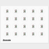 Grappige Hond Humeur Kerst Vector Ontwerp_1 Ronde Sticker (Vel)