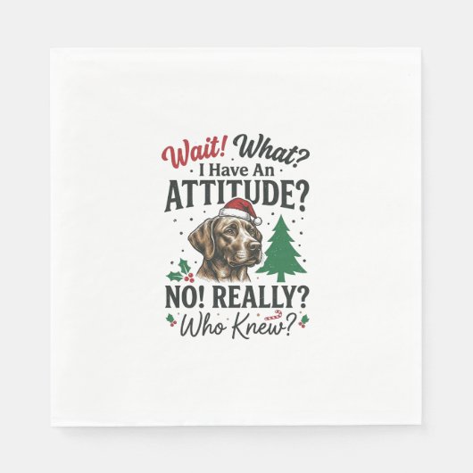 Grappige Hond Humeur Kerst Vector Ontwerp_1 Servet (Voorkant)