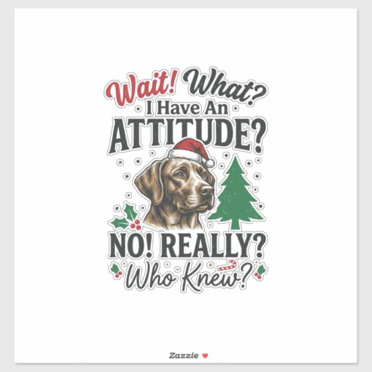 Grappige Hond Humeur Kerst Vector Ontwerp_1 Sticker (Vel)