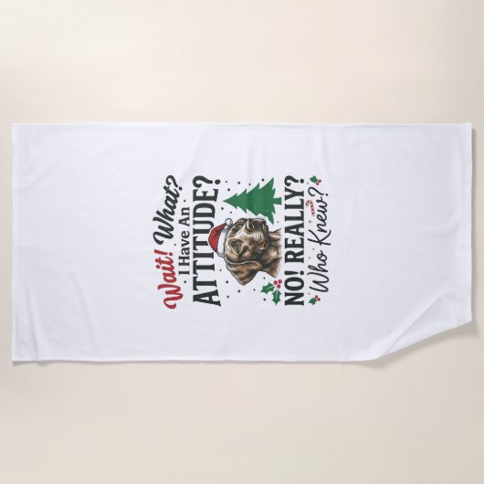 Grappige Hond Humeur Kerst Vector Ontwerp_1 Strandlaken (Voorkant)