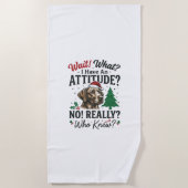 Grappige Hond Humeur Kerst Vector Ontwerp_1 Strandlaken (Voorkant)