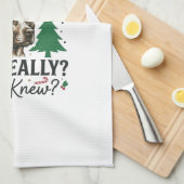 Grappige Hond Humeur Kerst Vector Ontwerp_1 Theedoek (Quarter Fold)