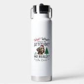 Grappige Hond Humeur Kerst Vector Ontwerp_1 Waterfles (Voorkant)