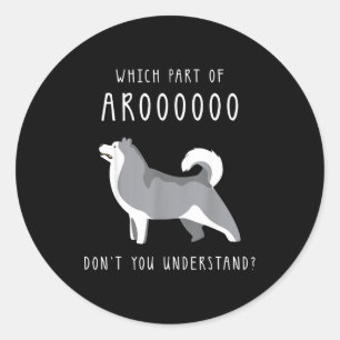 Grappige Hond Husky Moeder Gesneden Voor Meisjes E Ronde Sticker