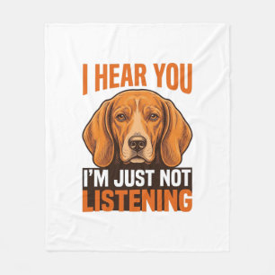 Grappige Hond Ik Hoor Je Niet Luisteren Vintage T- Fleece Deken