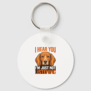 Grappige Hond Ik Hoor Je Niet Luisteren Vintage T- Sleutelhanger