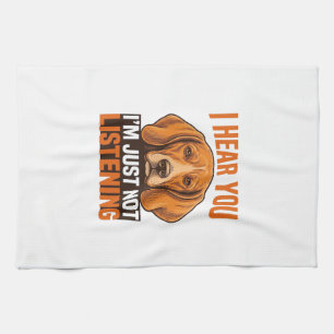 Grappige Hond Ik Hoor Je Niet Luisteren Vintage T- Theedoek