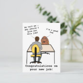 Grappige hond illustratie gefeliciteerd nieuwe baa briefkaart (Staand voorkant)