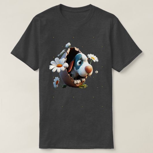 Grappige hond in ei ontwerp voor hondenliefhebbers t-shirt (Design voorkant)