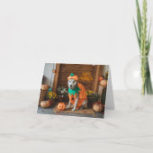 Grappige Hond in Halloween Kostuum Kaart (Voorkant)