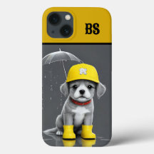 Grappige hond in regenlaarzen - hond Humor