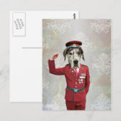 Grappige hond in rood uniform briefkaart (Voorkant / Achterkant)