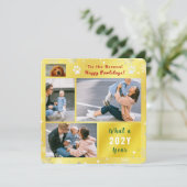 Grappige Hond Kat 4 Foto's Collage Schattig Elegan Feestdagenkaart (Staand voorkant)