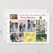 Grappige Hond Kat 7 Foto's Collage We hebben Moved Feestdagenkaart (Voorkant)