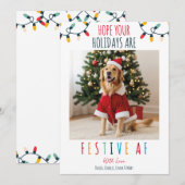 Grappige Hond Kat Huisdier Foto Kerst Feestelijke  Feestdagenkaart (Voorkant / Achterkant)