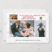 Grappige Hond Kat Pawsitive 3 foto's Minimalistisc Feestdagenkaart (Voorkant)