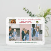 Grappige Hond Kat Pawsitive 3 foto's Minimalistisc Feestdagenkaart (Staand voorkant)