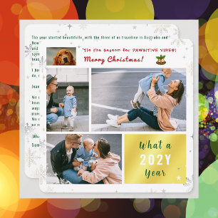 Grappige Hond Kat Pawsitive 4 foto's Letter Modern Feestdagenkaart