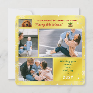 Grappige Hond Kat Vrede Liefde Vreugde Elegante Go Feestdagenkaart