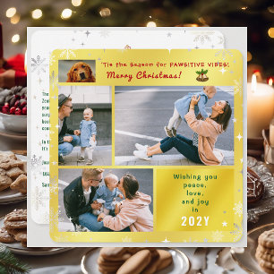 Grappige Hond Kat Vrede Liefde Vreugde Elegante Go Feestdagenkaart