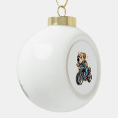 grappige hond keramische bal ornament (Links)