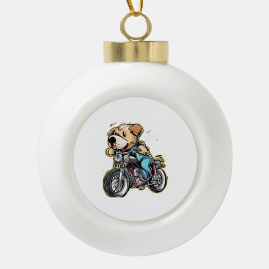 grappige hond keramische bal ornament (Voorkant)