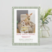 Grappige hond Kerst foto Feestdagenkaart (Staand voorkant)