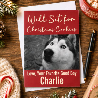 Grappige Hond Kerst Koekjes Humor Aangepaste Foto Feestdagenkaart