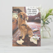 Grappige hond Kerstman ik kan alles uitleggen Kers Feestdagenkaart (Staand voorkant)