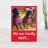 Grappige hond Kerstman trakteren op kerst wenskaar Feestdagen Kaart (Voorkant)