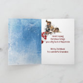Grappige hond kleinzoon Kinder kerst Kaart (Binnen)