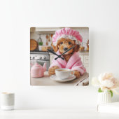 Grappige Hond Klok Koffie Liefhebbers Muur Klok (Huis)